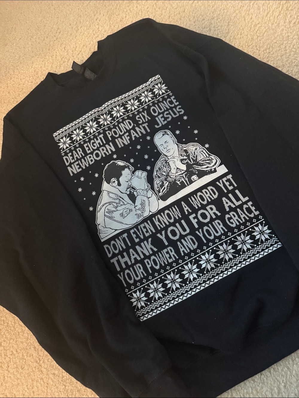 Black Graphic Holiday Sweatshirt - Talladega nights
